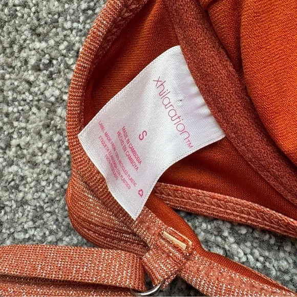 Xhilaration Swim Juniors' Rust Metallic Sparkle Underwire Bikini Top - small 0-2 - Picture 4 of 5